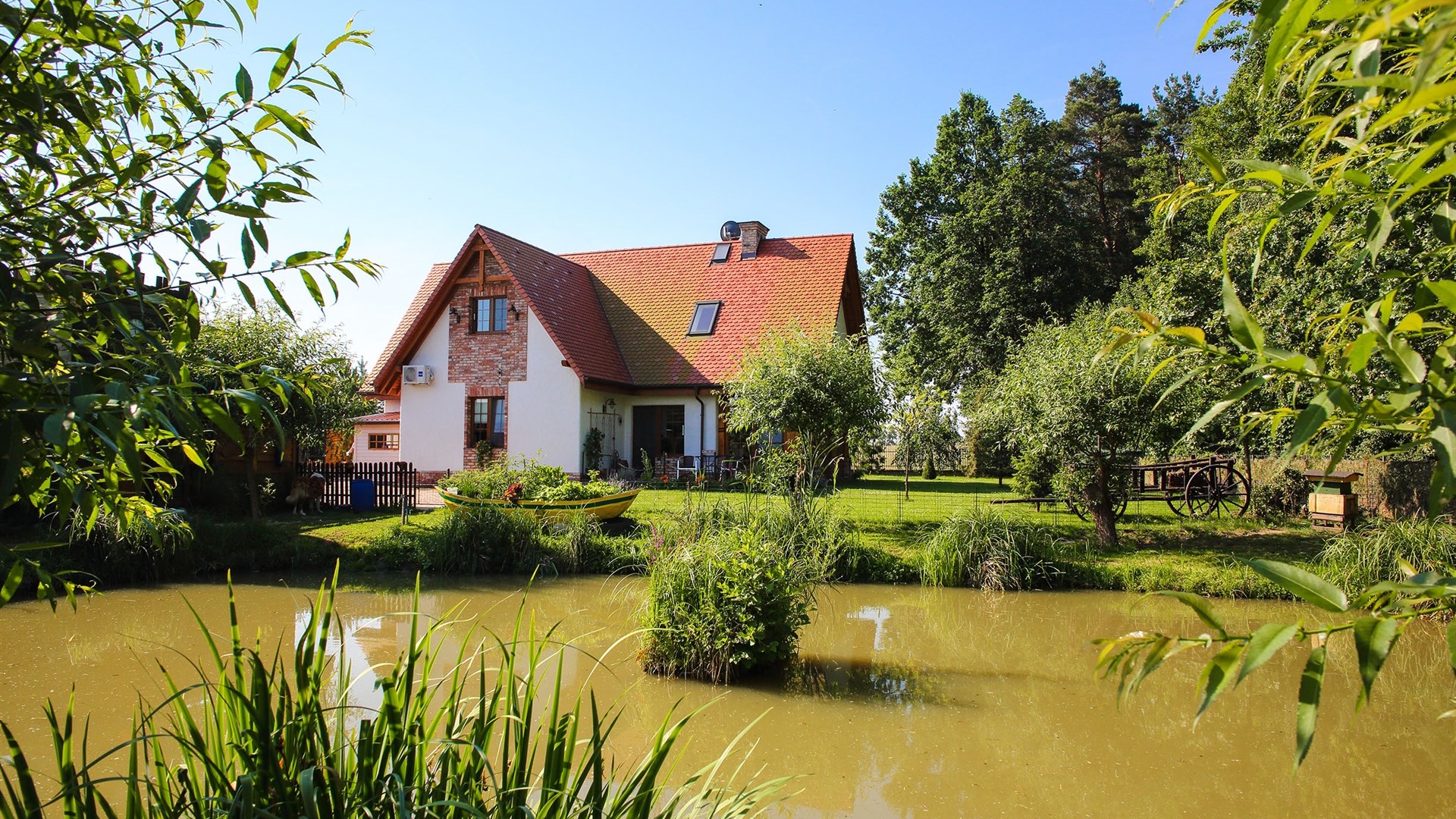 Nietuzinkowy dom przy ścianie lasu